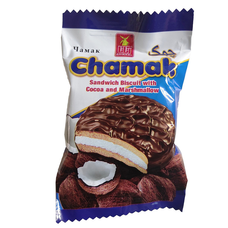 بیسکویت مغزدار با روکش کاکائویی با طعم نارگیل آناتا - 24 گرم بسته 60 عددی