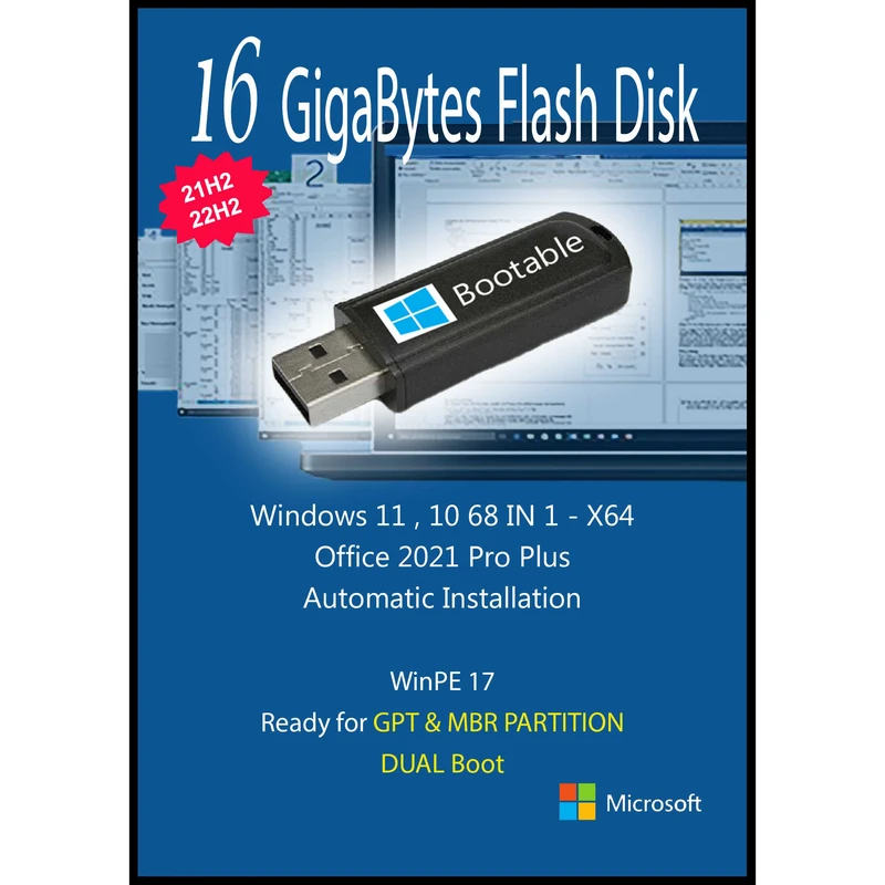سیستم عامل Windows 11 - 10 68 In 1 - Office 2021 نشر مایکروسافت