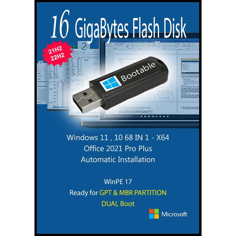 سیستم عامل Windows 11 - 10 68 In 1 - Office 2021 نشر مایکروسافت