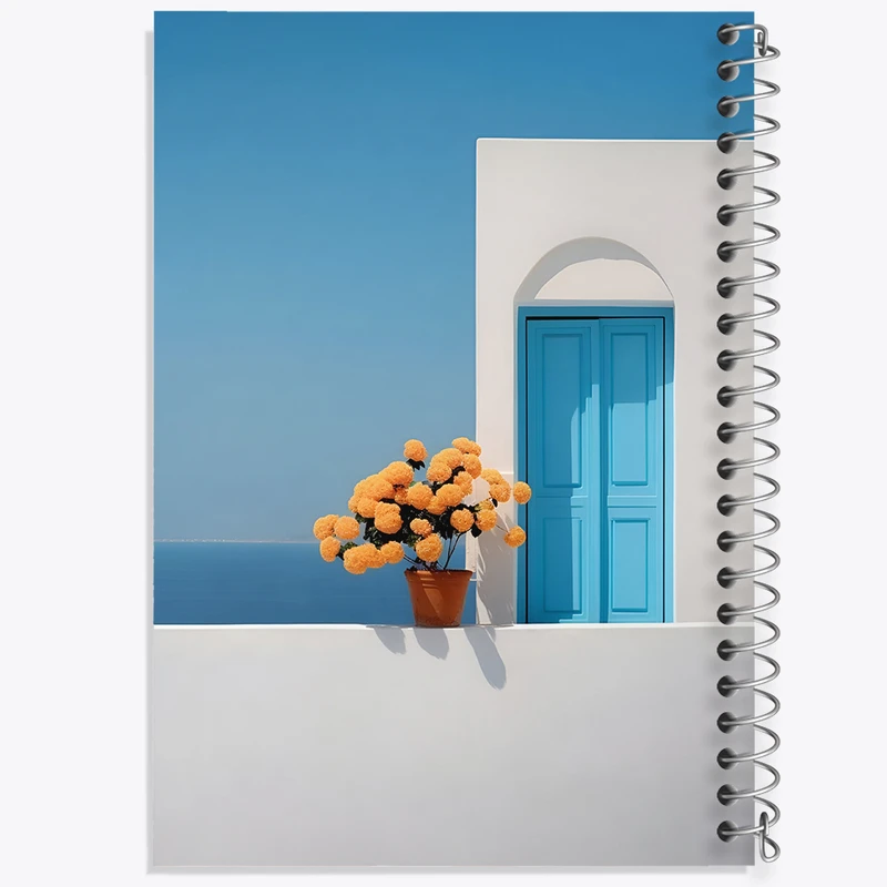 دفتر مشق 50 برگ خندالو طرح خانه ی ساحلی مینیمال کد F7476