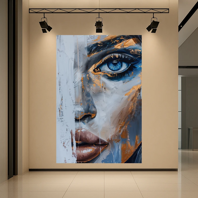 تابلو بوم طرح مخمل نقاشی مدل نیمرخ کد AR3060146