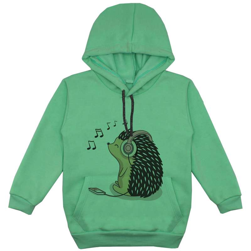 هودی پسرانه مدل جوجه تیغی کد F54 رنگ سبز