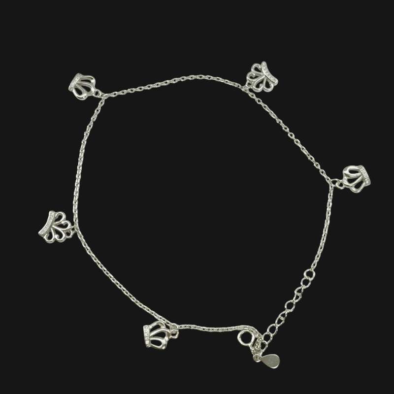 پابند نقره زنانه مدل تاج کد 001