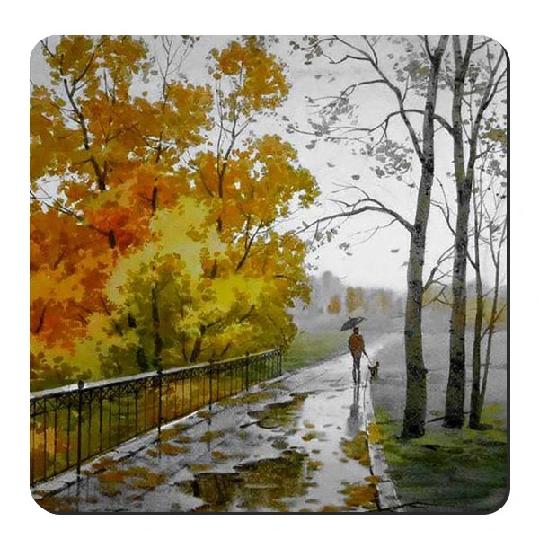  زیر لیوانی طرح پاییز بارانی کد nzl543