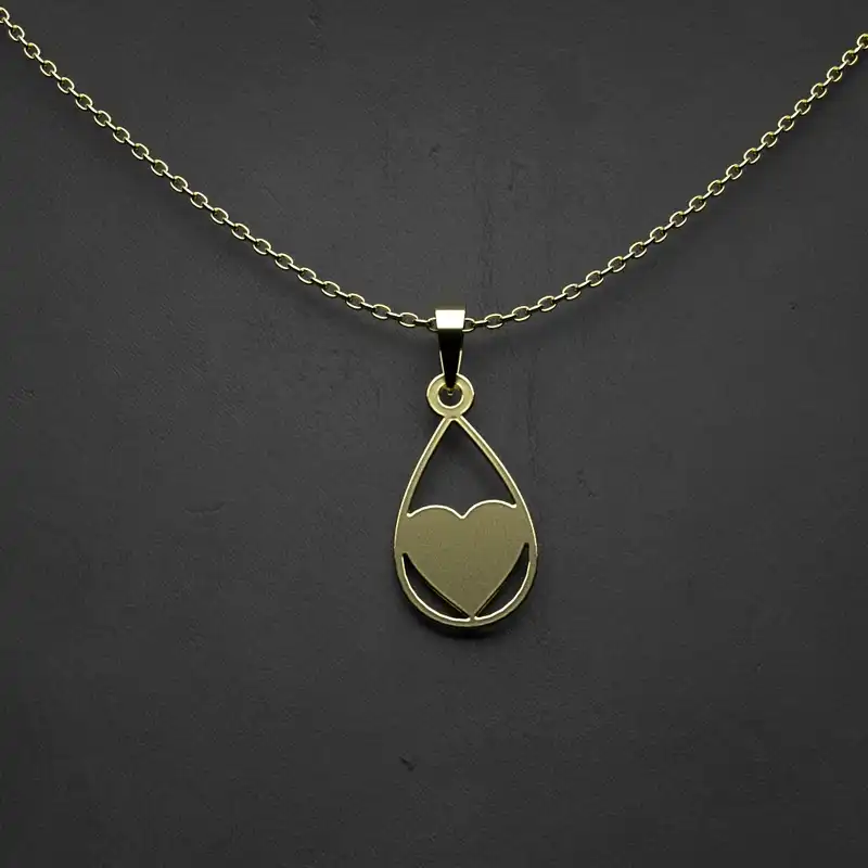 گردنبند طلا 18 عیار زنانه مدوپد مدل  طرح قلب کد LL1031