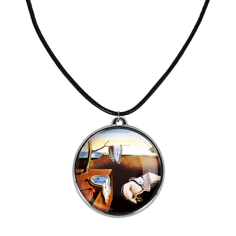 گردنبند خندالو مدل نقاشی تداوم حافظه سالوادور دالی و پسر انسان رنه ماگریت کد 2335123345