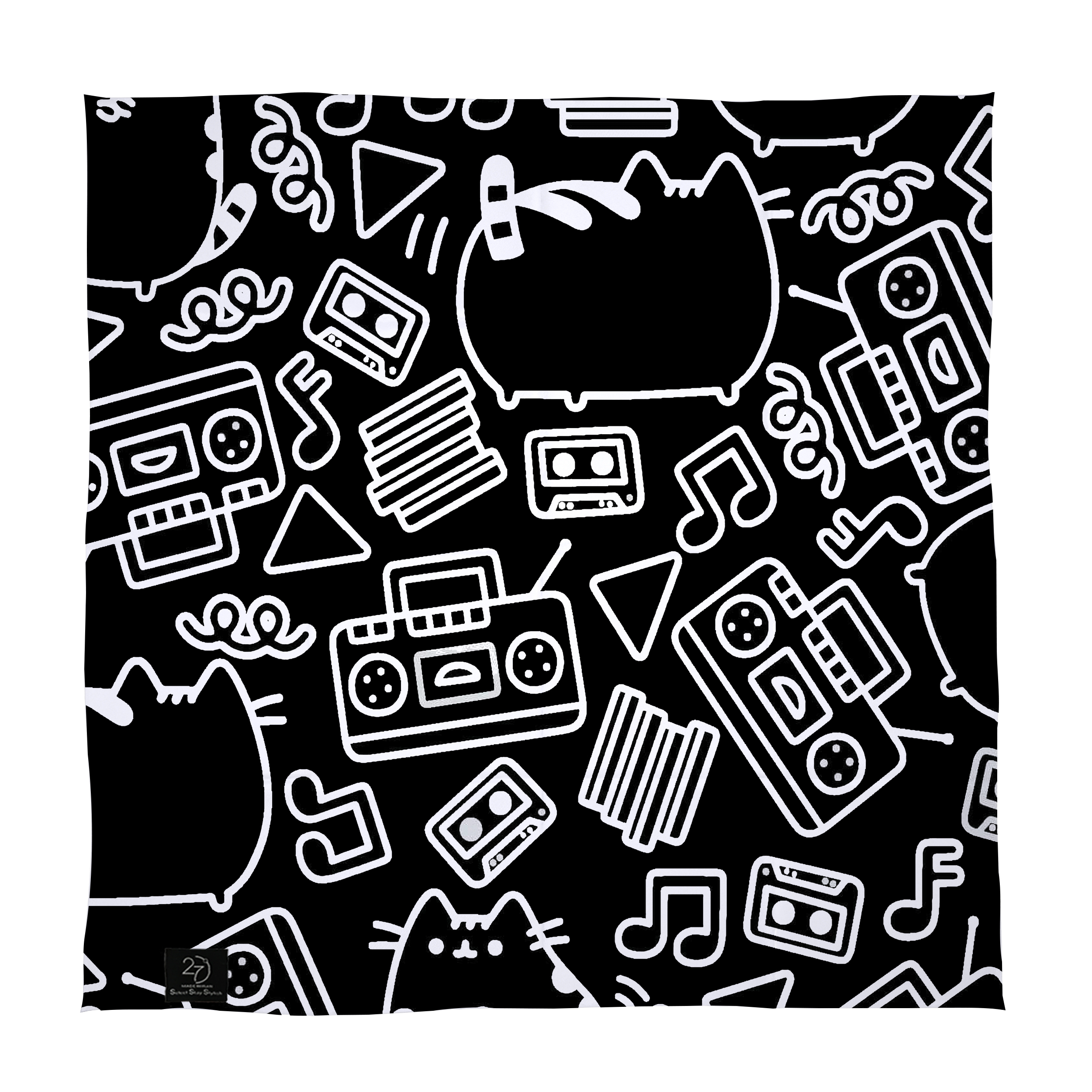  دستمال سر و گردن 27 طرح موزیک کد H05