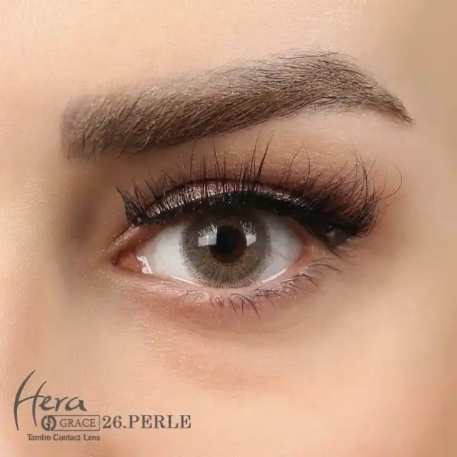 لنز چشم هرا گریس شماره 26 کد HA160 مدل Pearle رنگ سبز عسلی دور دار