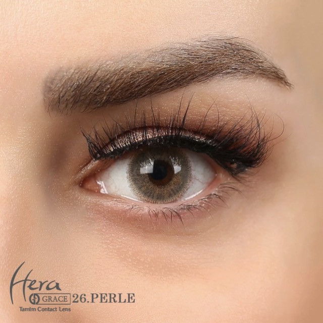 لنز چشم هرا گریس شماره 26 کد HA160 مدل Pearle رنگ سبز عسلی دور دار