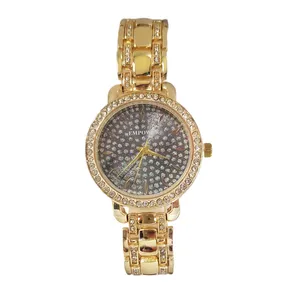 ساعت مچی عقربه ای زنانه مدل نگین دار کد 14