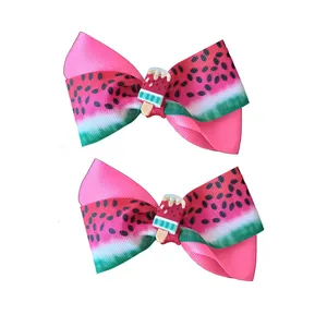 گیره مو دخترانه مدل هندوانه یلدا کد 42 مجموعه 2 عددی