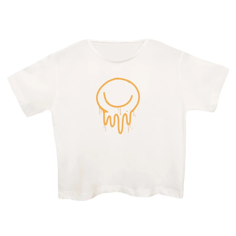 کراپ‌تی شرت آستین کوتاه زنانه مدل ایموجی کد 1