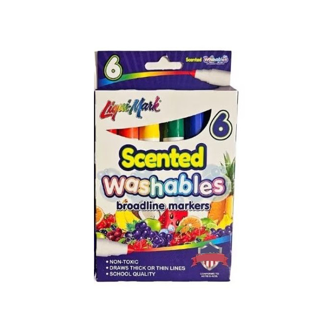ماژیک چند منظوره لیکویی مارک مدل washable کد 160 بسته 6 عددی