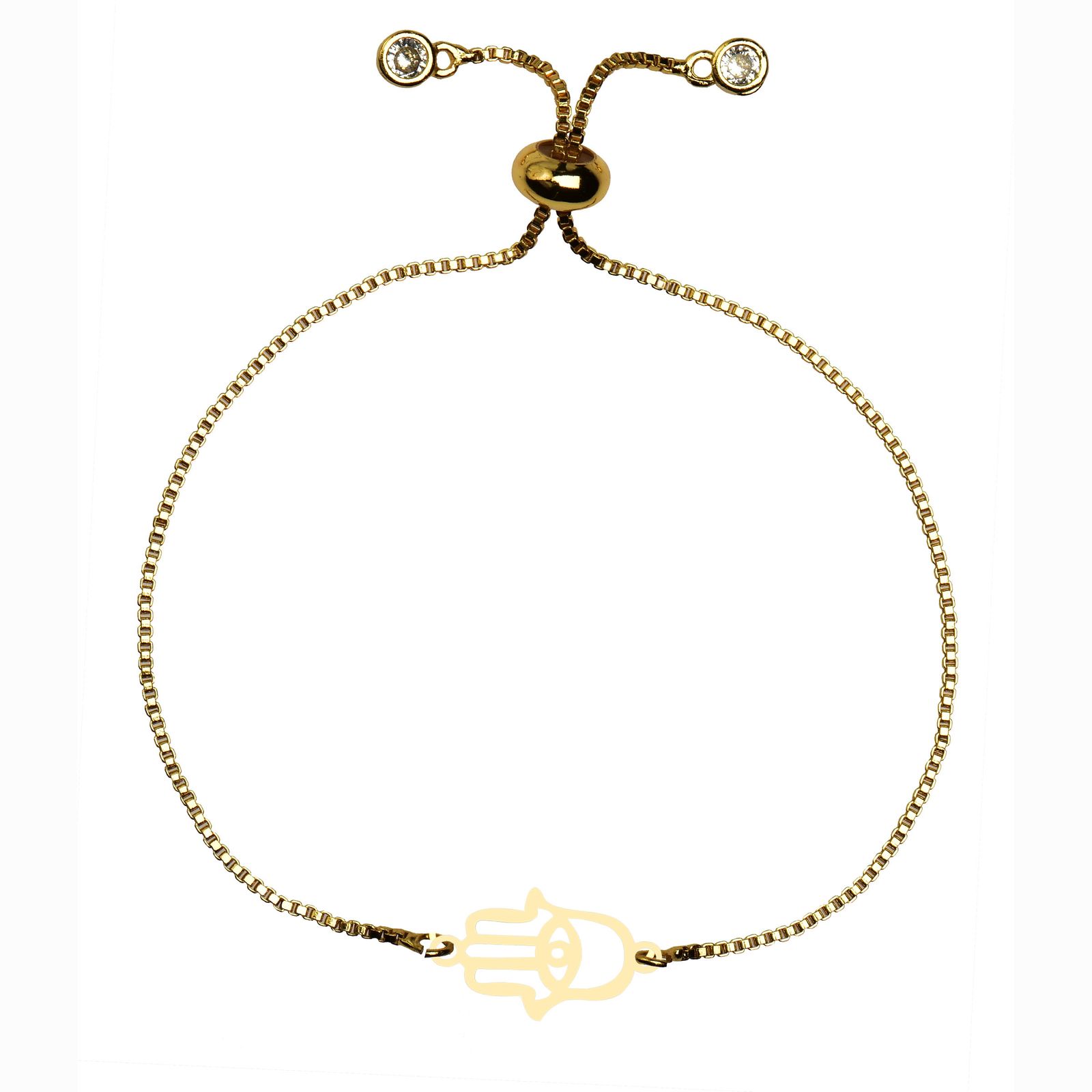 دستبند طلا 18 عیار زنانه کرابو طرح دست همسا مدل Kr102236 -  - 1