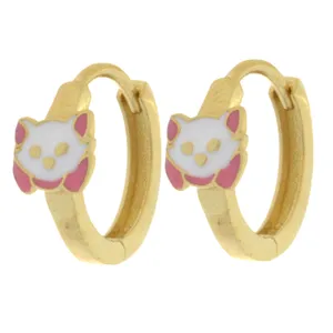 گوشواره حلقه‌ای طلا 18 عیار دخترانه طلای مستجابی مدل عروسک کد 63985