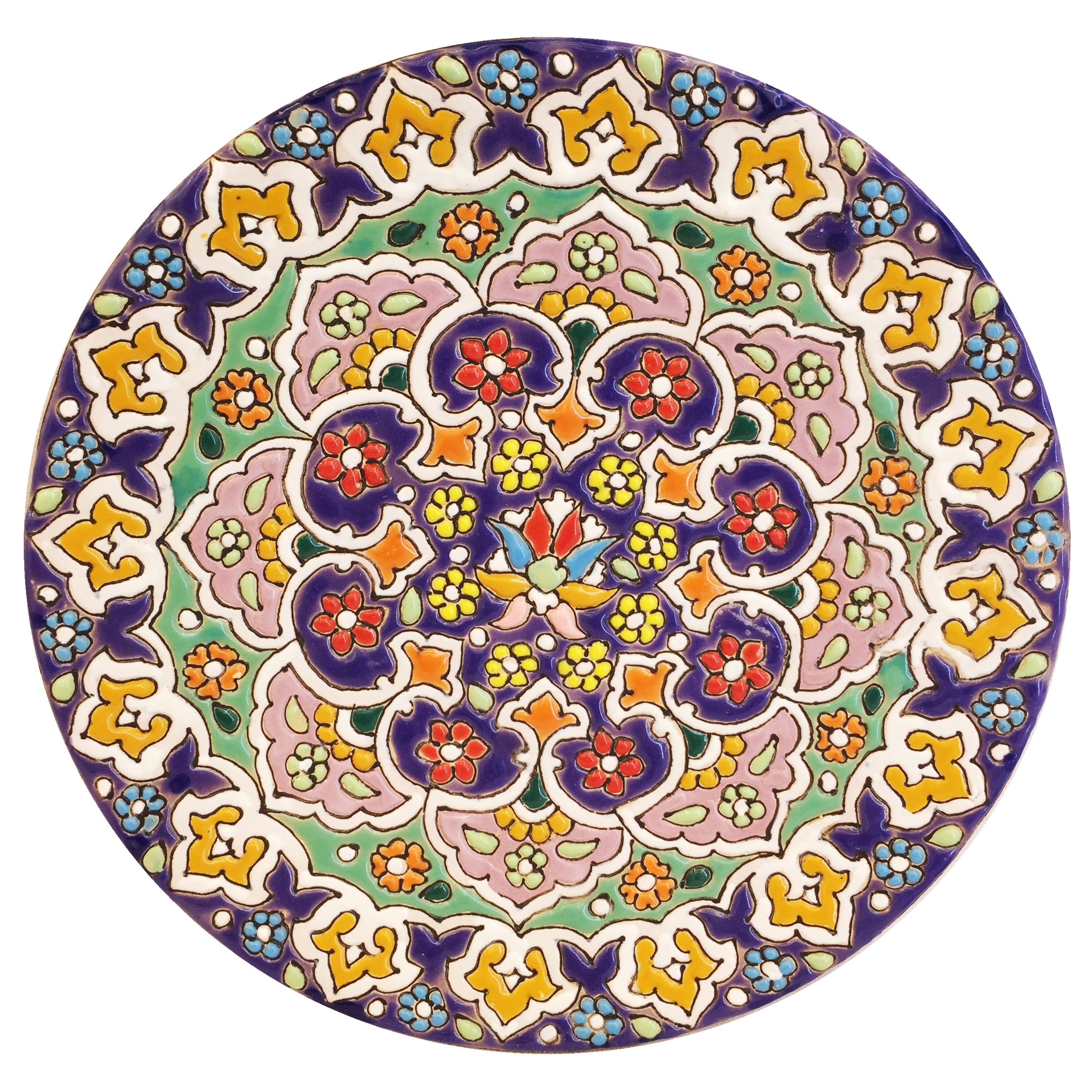 بشقاب میناکاری سفالی زمانیان کد ZMN15050