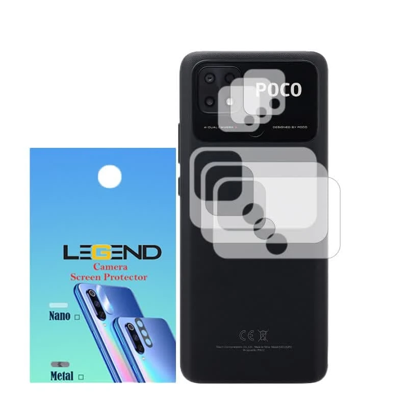 محافظ لنز دوربین لجند مدل نانو مناسب برای گوشی موبایل شیائومی Poco C40 بسته 3 عددی