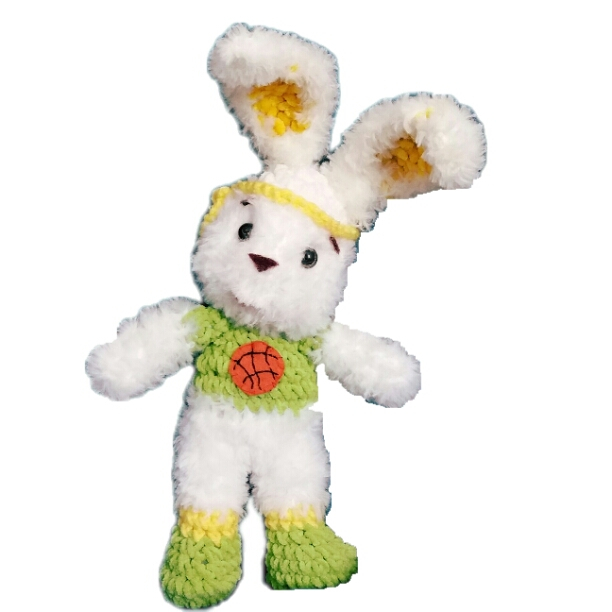 عروسک بافتنی طرح خرگوش بسکتبالیست کد hp23