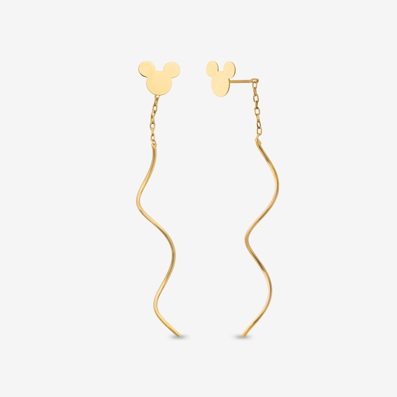 گوشواره بخیه‌ای طلا 18 عیار زنانه مطیع ها مدل کرلی کد 598 میکی
