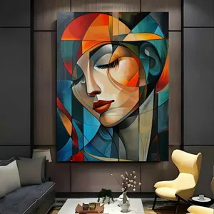 پوستر پارچه ای طرح مخمل انتزاعی چهره زیبا کد BK23869