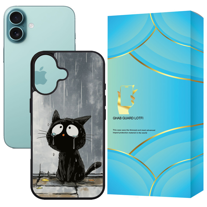 کاور قاب گارد لطفی طرح گربه  مدل G16PL مناسب برای گوشی موبایل اپل iPhone 16 Plus