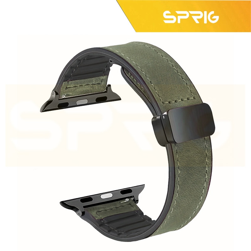 بند اسپریگ مدل Magnetic Soft Leather GLS مناسب برای اپل واچ 42 میلی متری سری 10/11 به همراه کاور