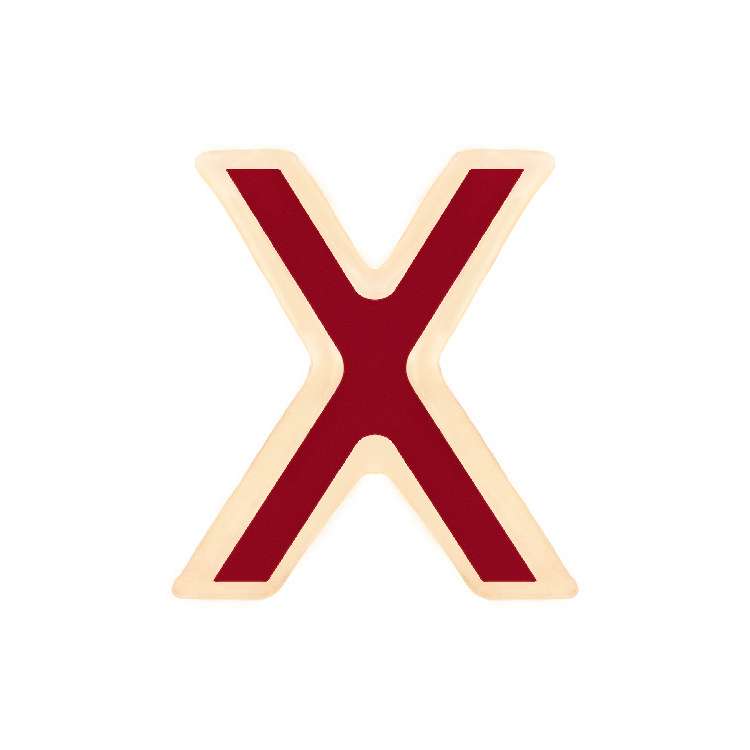 آویز گردنبند نقره ژابیز مدل حرف X