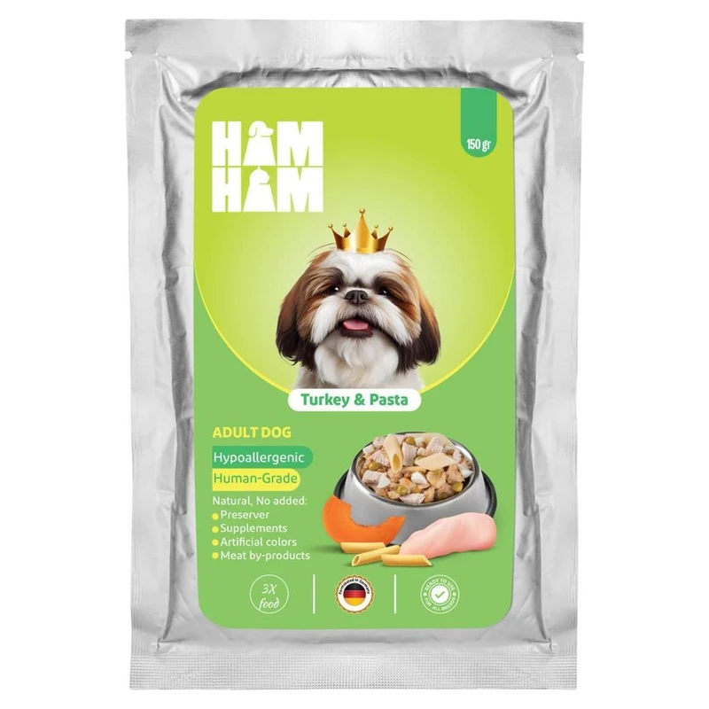 غذای سگ هام هام مدل بوقلمون و پاستا وزن 150 گرم