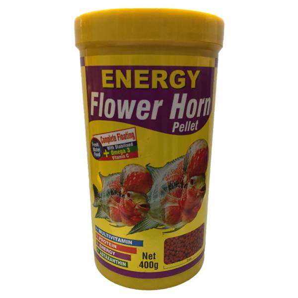 غذا ماهی انرژی مدل Flower Horn pellet وزن 400گرم