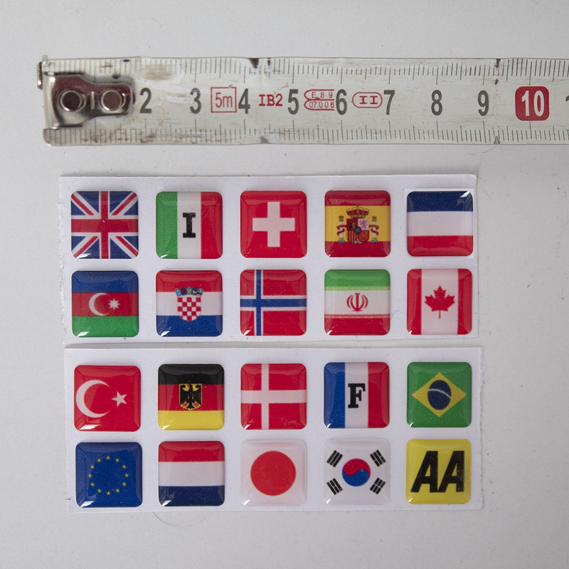 برچسب خودرو مدل Small Flag بسته 20 عددی