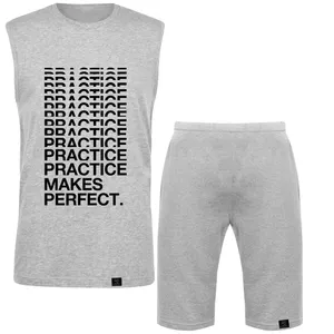 ست تاپ و شلوارک مردانه 27 مدل PRACTICE MAKES PERFECT کد W04
