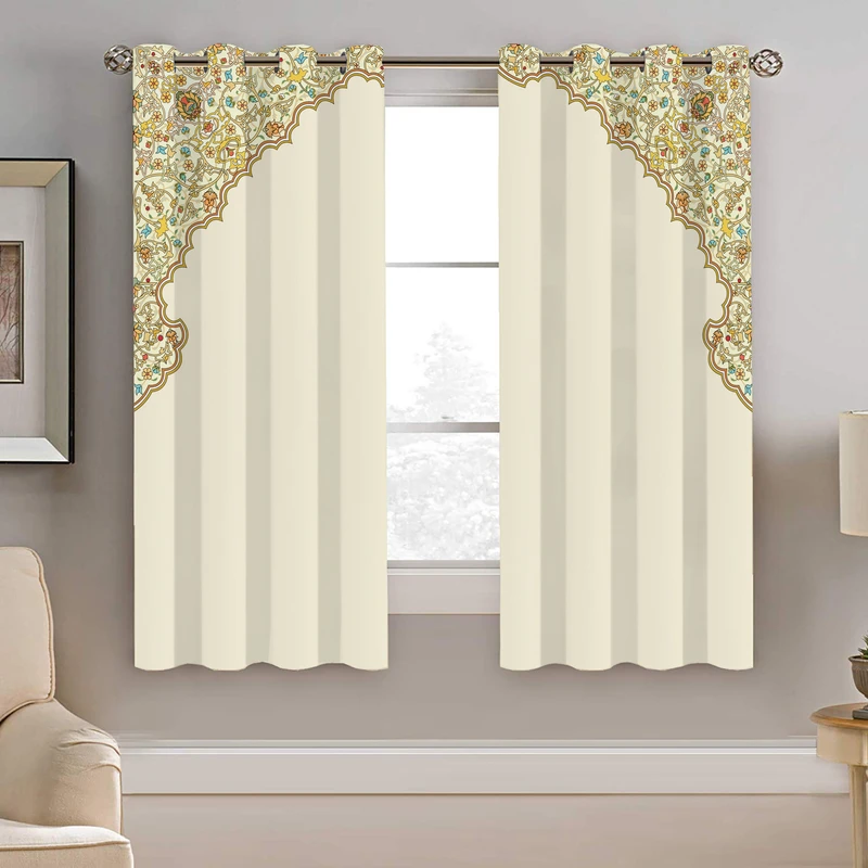 پرده نیروانا طرح حاشیه سنتی مدل هازان کد 8539 سایز 140×200 سانتی متر