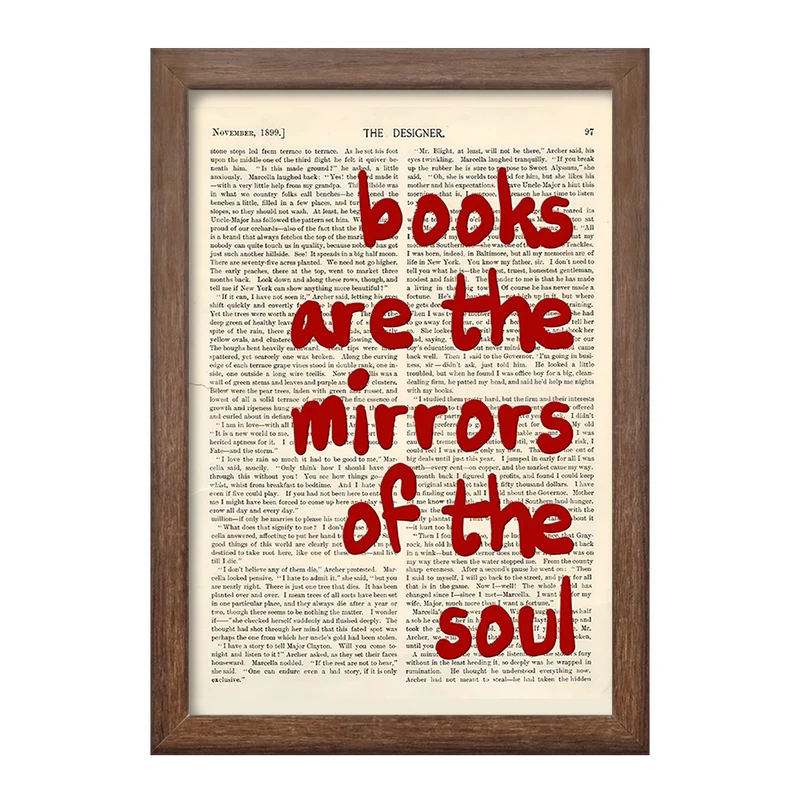 تابلو خندالو طرح Books Are The Mirrors Of The Soul کد F10355