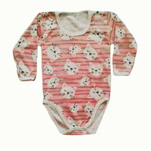 بادی آستین بلند نوزادی مدل گربه