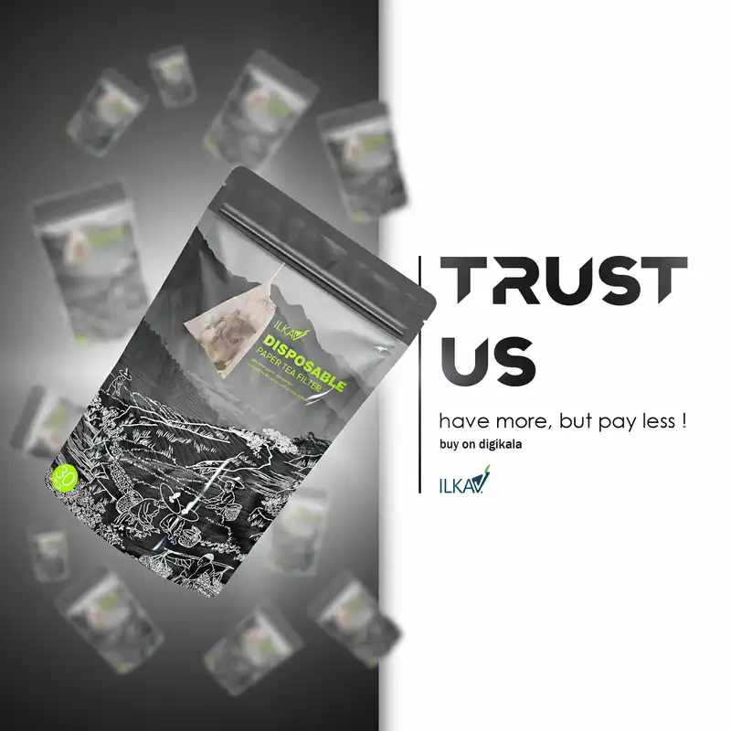 فیلتر چای ایلکا مدل نخ دار کاغذی بسته 30 عددی