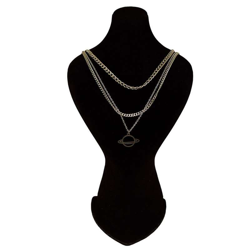 گردنبند دخترانه دلنار گالری مدل گلکسی سه لاین