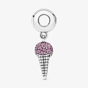 آویز گردنبند و دستبند نقره زنانه پاندورا مدل Ice Cream Cone