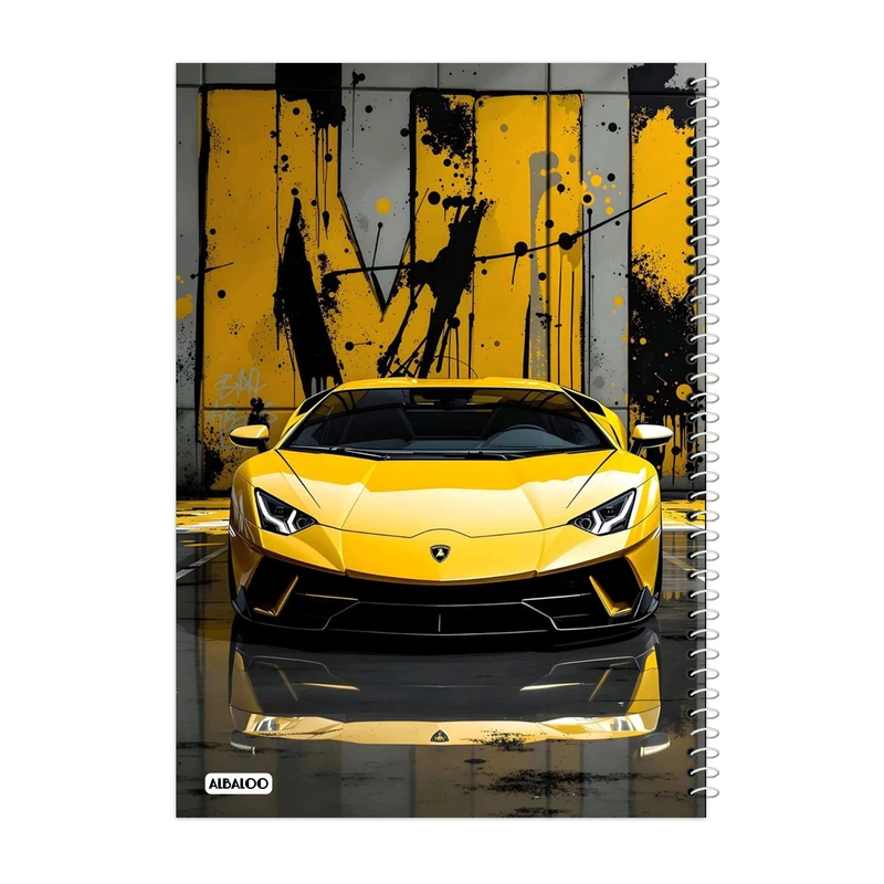 دفتر مشق 100 برگ آلبالو طرح ماشین کد 2074