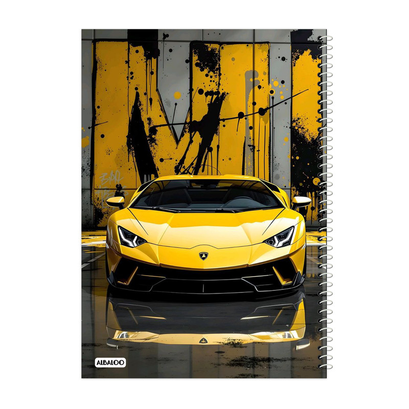 دفتر مشق 50 برگ آلبالو طرح ماشین کد 2074