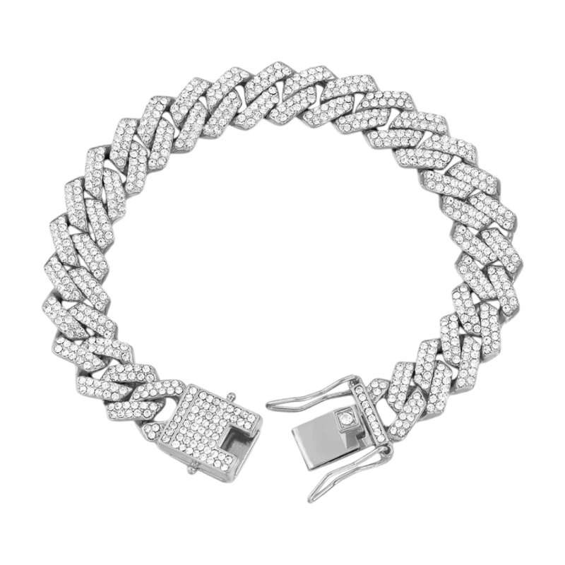 دستبند مدل فول نگین کد Cuban 2024 دستبند مدل فول نگین کد Cuban 2024