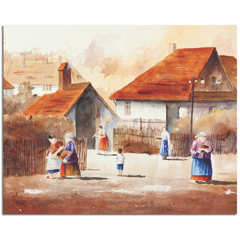 تابلو شاسی دکوگراف مدل Watercolor کد 245 سایز 20x25 سانتی متر
