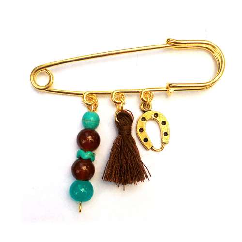 سنجاق سینه زیورآلات خرداد طرح نعل و منگوله کد Khordad_366BR