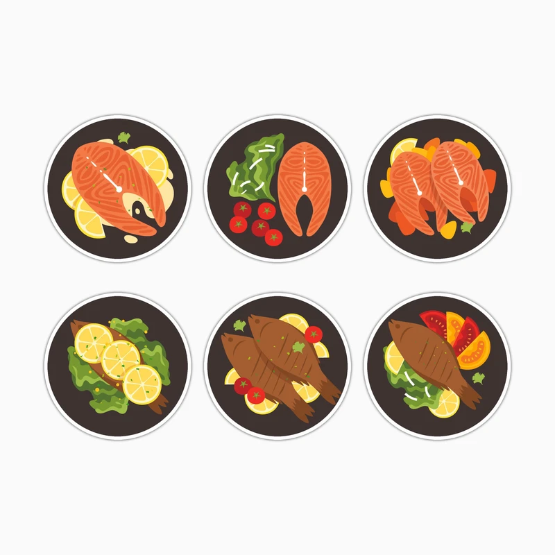 استیکر لپ تاپ و موبایل بووم طرح غذا کد MM142 مجموعه 6 عددی