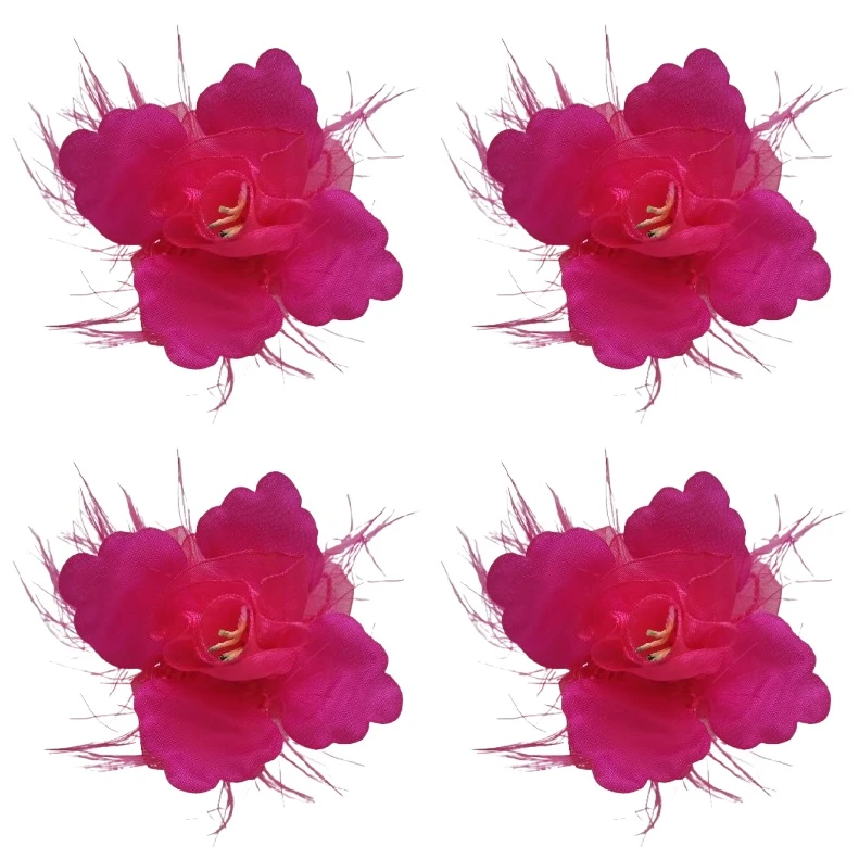 گل رز تزئینی مدل PFL-4-P مجموعه 4 عددی