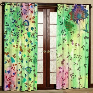پرده مدل گلدار مخمل پانچی کد 1145 سایز 140x280 سانتی متر