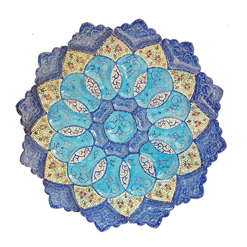 بشقاب مسی مینا کاری شده گالری ژاله طرح 252