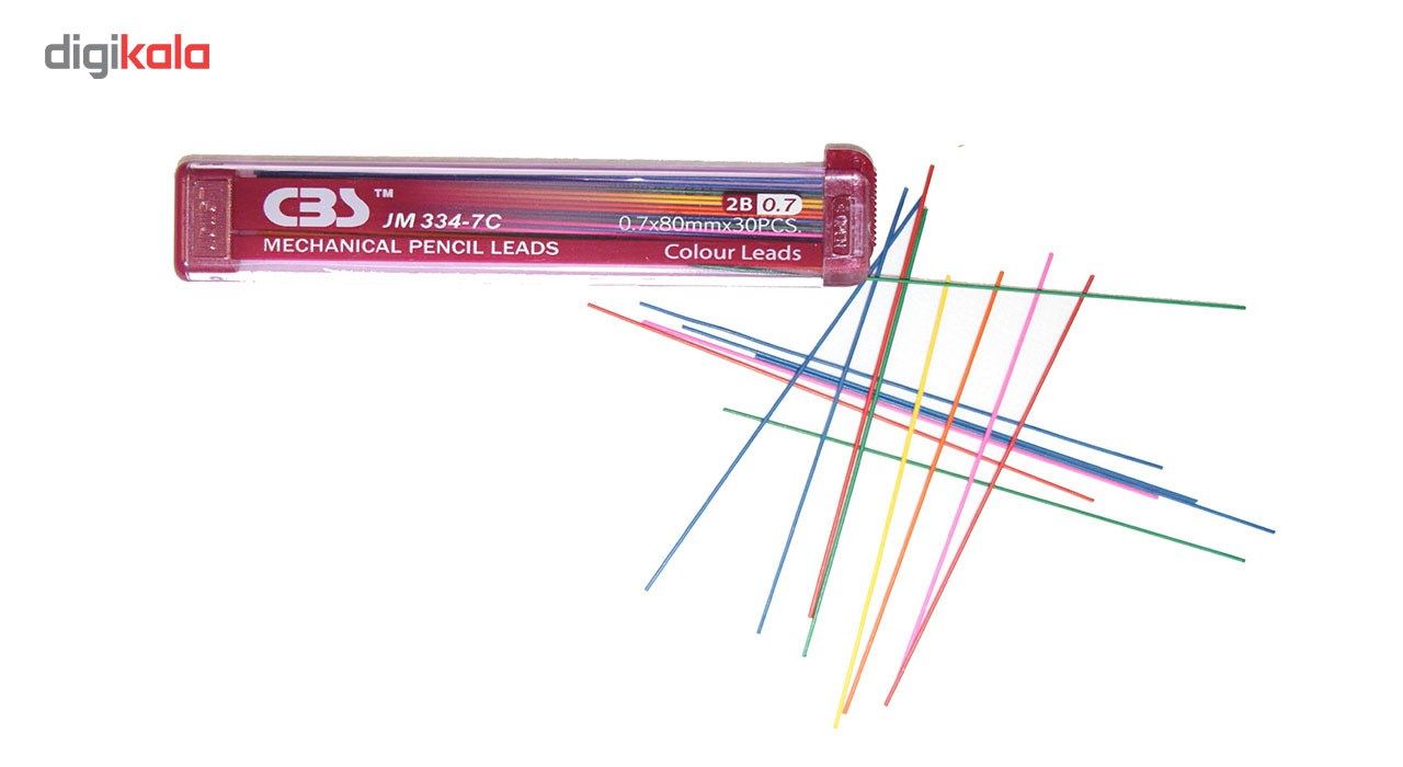 نوک مداد نوکی 0.7 میلی متری سی بی اس مدل رنگی بسته 30 عددی