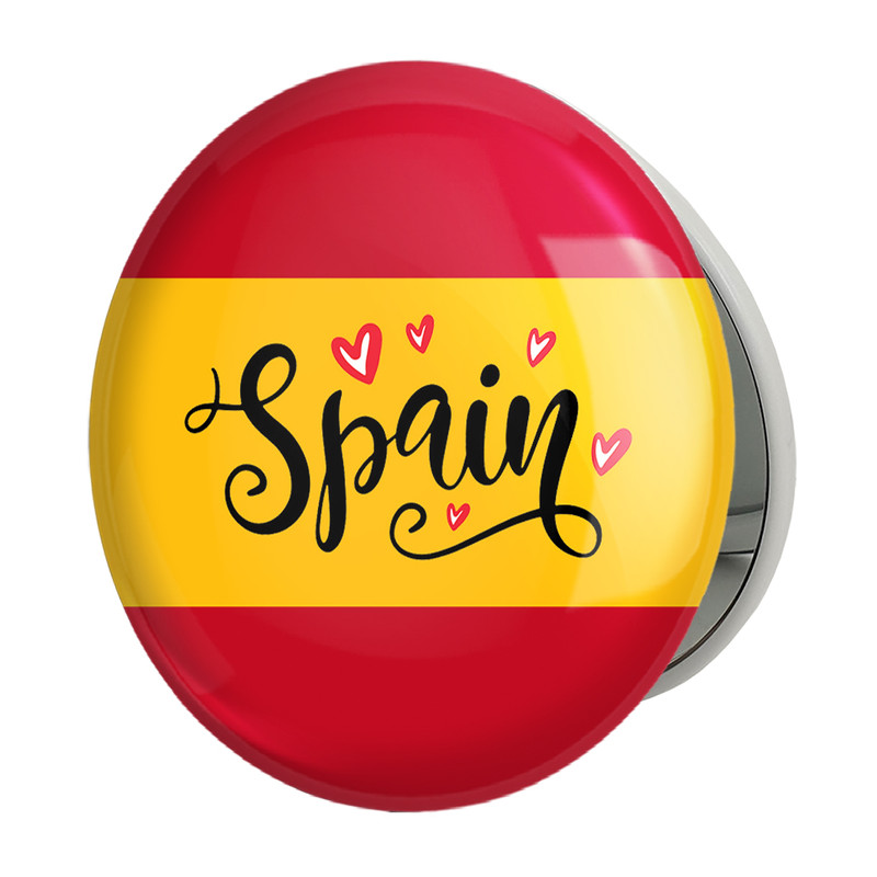 آینه جیبی خندالو طرح پرچم اسپانیا مدل تاشو کد 20677 