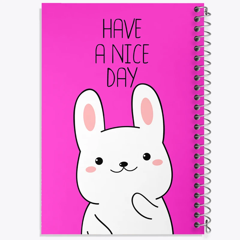 دفتر ژورنال نویسی 50 برگ خندالو مدل نقطه ای طرح خرگوش بامزه کد N1347