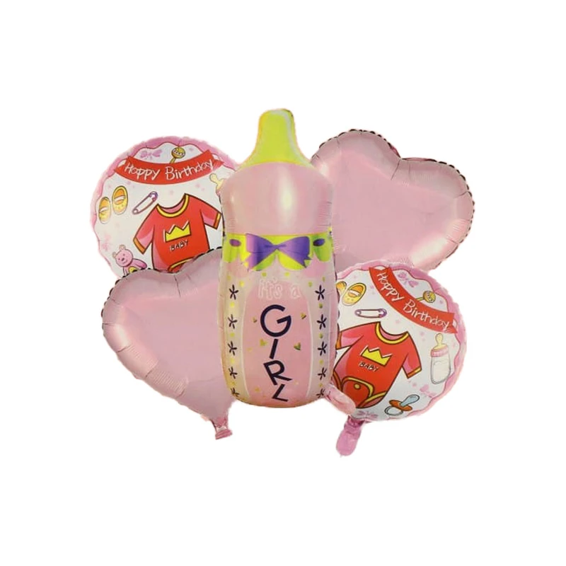 بادکنک فویلی مدل نوزاد دختر کد NH-5 بسته 5 عددی